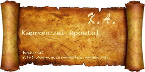 Kapronczai Apostol névjegykártya